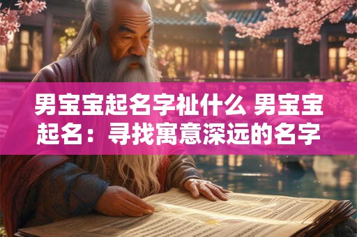 男宝宝起名字祉什么 男宝宝起名：寻找寓意深远的名字