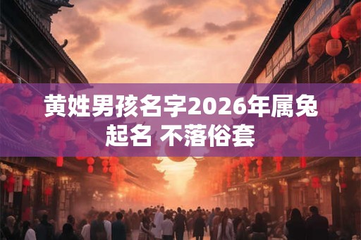黄姓男孩名字2026年属兔起名 不落俗套