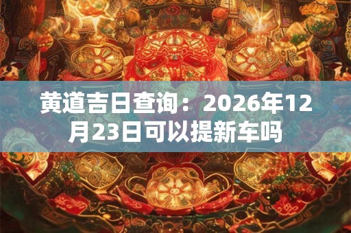 黄道吉日查询：2026年12月23日可以提新车吗