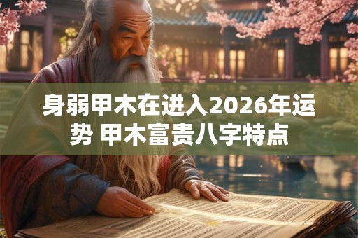 身弱甲木在进入2026年运势 甲木富贵八字特点