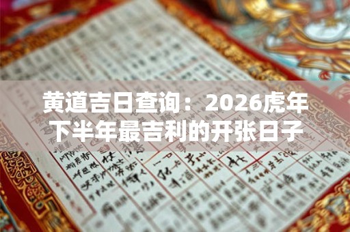 黄道吉日查询：2026虎年下半年最吉利的开张日子