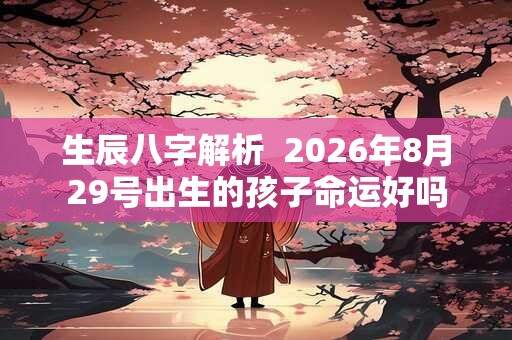 生辰八字解析  2026年8月29号出生的孩子命运好吗