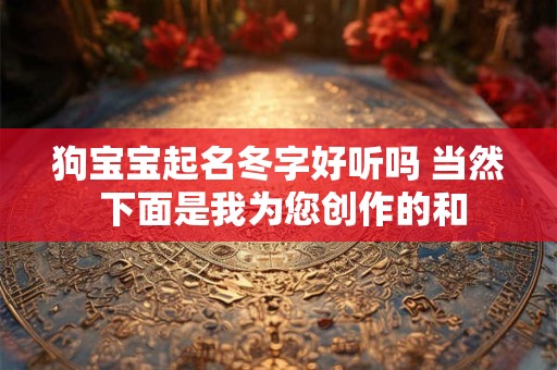 狗宝宝起名冬字好听吗 当然 下面是我为您创作的和