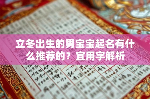立冬出生的男宝宝起名有什么推荐的？宜用字解析