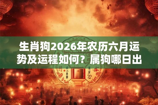 生肖狗2026年农历六月运势及运程如何？属狗哪日出生是上等之命？