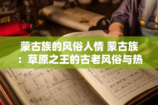 蒙古族的风俗人情 蒙古族：草原之王的古老风俗与热情人情