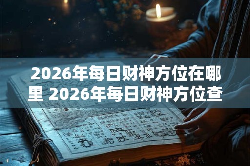 2026年每日财神方位在哪里 2026年每日财神方位查询表