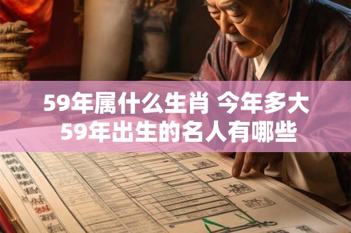59年属什么生肖 今年多大 59年出生的名人有哪些