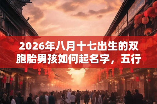 2026年八月十七出生的双胞胎男孩如何起名字，五行属什么？