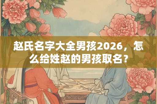 赵氏名字大全男孩2026，怎么给姓赵的男孩取名？