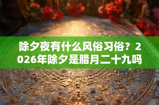 除夕夜有什么风俗习俗？2026年除夕是腊月二十九吗？