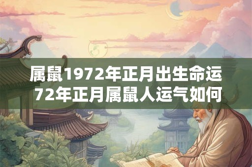 属鼠1972年正月出生命运 72年正月属鼠人运气如何
