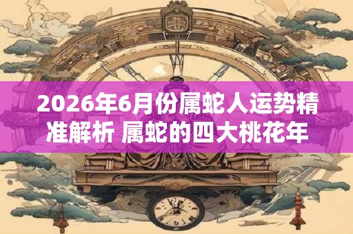 2026年6月份属蛇人运势精准解析 属蛇的四大桃花年