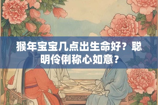 猴年宝宝几点出生命好？聪明伶俐称心如意？