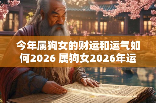 今年属狗女的财运和运气如何2026 属狗女2026年运势好不好 今年属狗女的财运和运气如何2026 属狗女2026年运势好不好