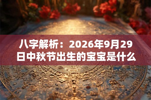 八字解析：2026年9月29日中秋节出生的宝宝是什么命，五行缺什么