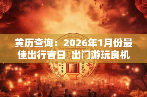 黄历查询:2026年1月份最佳出行吉日 出门游玩良机 黄历查询:2026年1月份最佳出行吉日 出门游玩良机