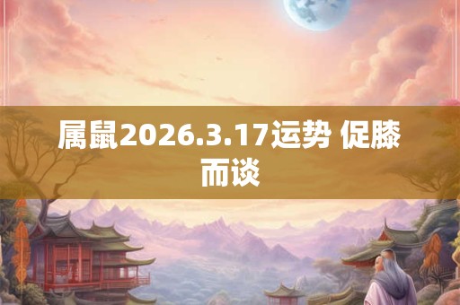 属鼠2026.3.17运势 促膝而谈 属鼠2026.3.17运势 促膝而谈