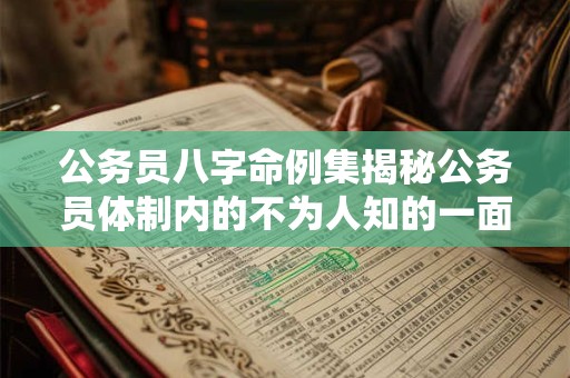 公务员八字命例集揭秘公务员体制内的不为人知的一面