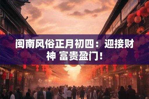 闽南风俗正月初四:迎接财神 富贵盈门! 闽南风俗正月初四:迎接财神 富贵盈门!