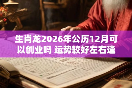 生肖龙2026年公历12月可以创业吗 运势较好左右逢源