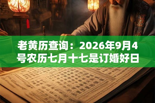 老黄历查询：2026年9月4号农历七月十七是订婚好日子吗