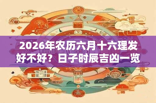 2026年农历六月十六理发好不好？日子时辰吉凶一览？
