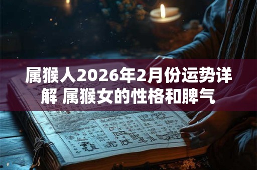 属猴人2026年2月份运势详解 属猴女的性格和脾气 属猴人2026年2月份运势详解 属猴女的性格和脾气