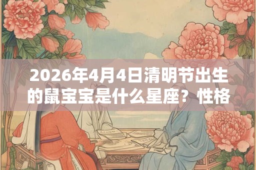 2026年4月4日清明节出生的鼠宝宝是什么星座?性格好不好? 2026年4月4日清明节出生的鼠宝宝是什么星座?性格好不好?