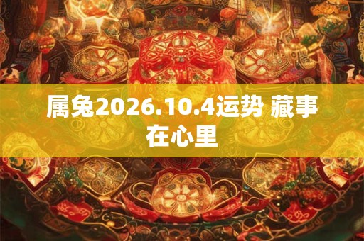 属兔2026.10.4运势 藏事在心里 属兔2026.10.4运势 藏事在心里