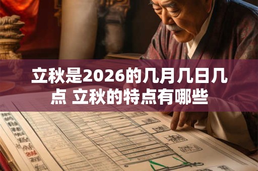 立秋是2026的几月几日几点 立秋的特点有哪些