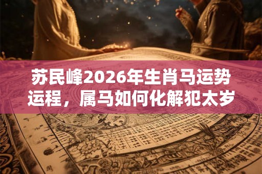 苏民峰2026年生肖马运势运程，属马如何化解犯太岁？