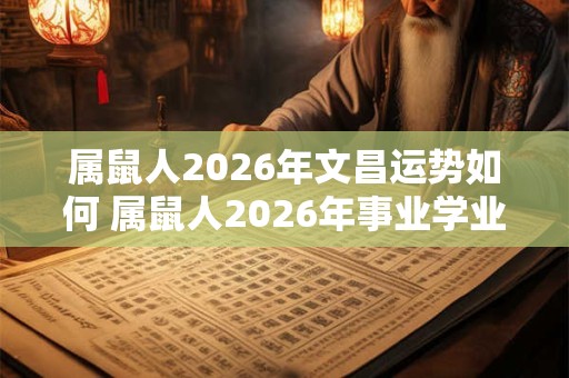 属鼠人2026年文昌运势如何 属鼠人2026年事业学业怎么样