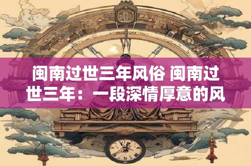 闽南过世三年风俗 闽南过世三年：一段深情厚意的风俗画卷