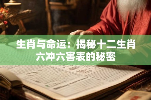 生肖与命运：揭秘十二生肖六冲六害表的秘密