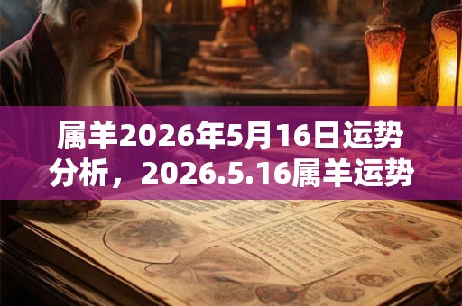 属羊2026年5月16日运势分析，2026.5.16属羊运势分析