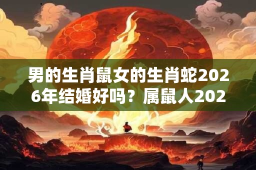 男的生肖鼠女的生肖蛇2026年结婚好吗?属鼠人2026年感情运势如何? 男的生肖鼠女的生肖蛇2026年结婚好吗?属鼠人2026年感情运势如何?