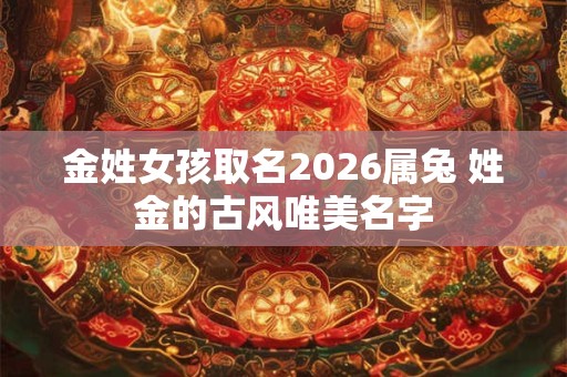 金姓女孩取名2026属兔 姓金的古风唯美名字