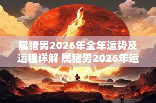 属猪男2026年全年运势及运程详解 属猪男2026年运势如何