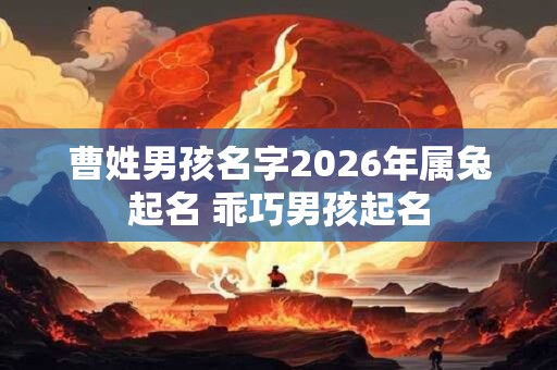 曹姓男孩名字2026年属兔起名 乖巧男孩起名