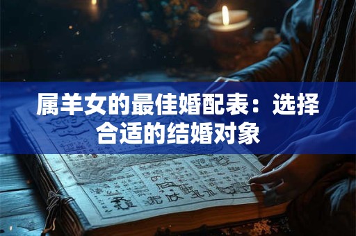 属羊女的最佳婚配表：选择合适的结婚对象