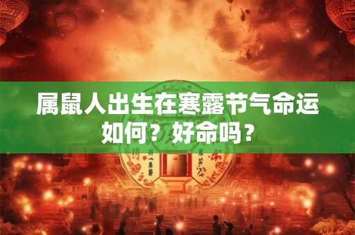 属鼠人出生在寒露节气命运如何?好命吗? 属鼠人出生在寒露节气命运如何?好命吗?