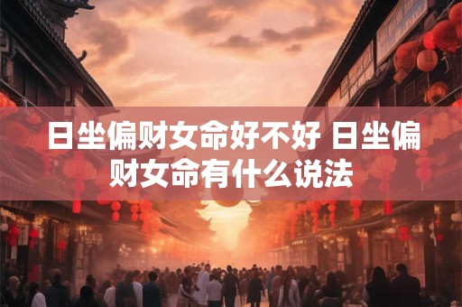 日坐偏财女命好不好 日坐偏财女命有什么说法