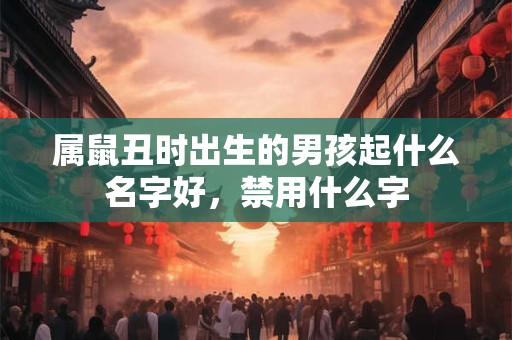 属鼠丑时出生的男孩起什么名字好，禁用什么字