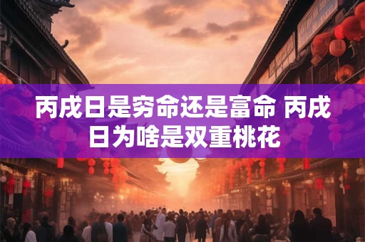 丙戌日是穷命还是富命 丙戌日为啥是双重桃花