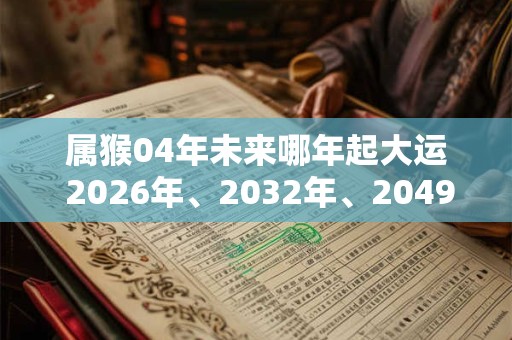 属猴04年未来哪年起大运 2026年、2032年、2049年