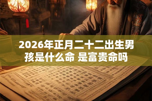 2026年正月二十二出生男孩是什么命 是富贵命吗