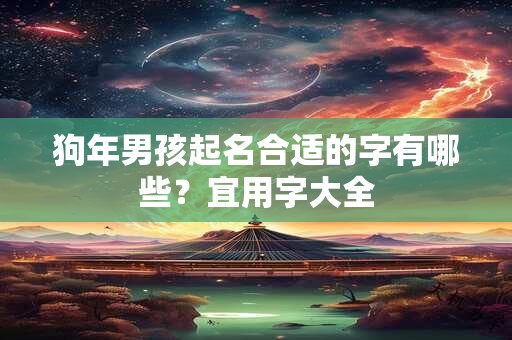 狗年男孩起名合适的字有哪些？宜用字大全