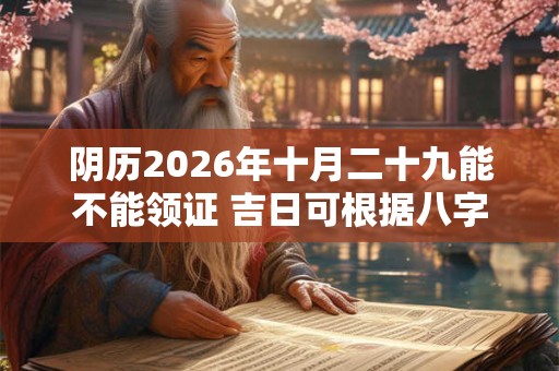 阴历2026年十月二十九能不能领证 吉日可根据八字选