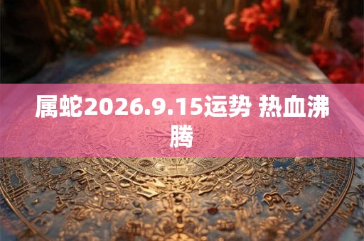 属蛇2026.9.15运势 热血沸腾